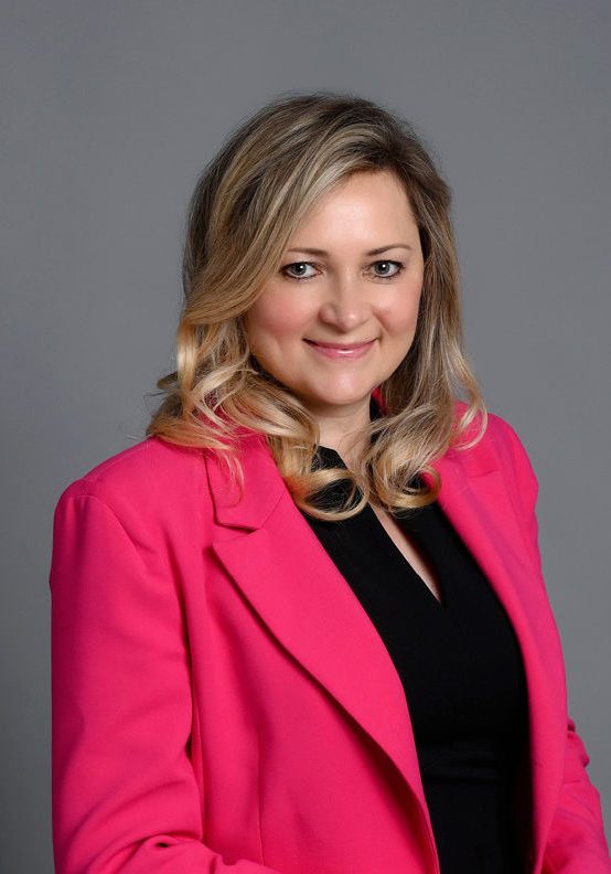 Oksana Bogott in Pink Blazer
